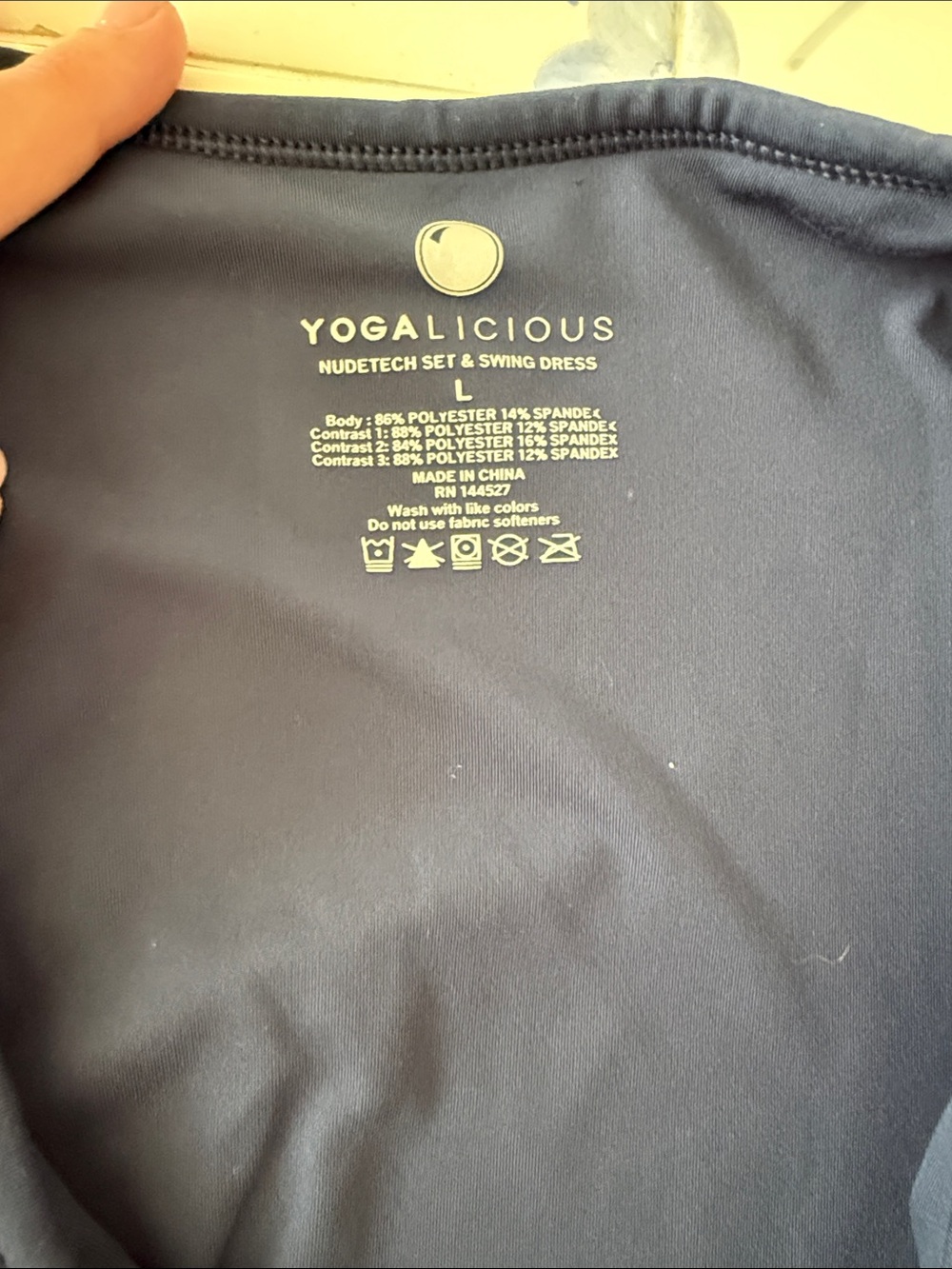 Yogalicious Navy Tank Tennis Dress with White Piping - Picture 3 of 3